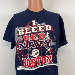 Vintage Y2K Boston Red Sox T Shirt Mens Size L MLB Baseball I Bleed Red And Navy